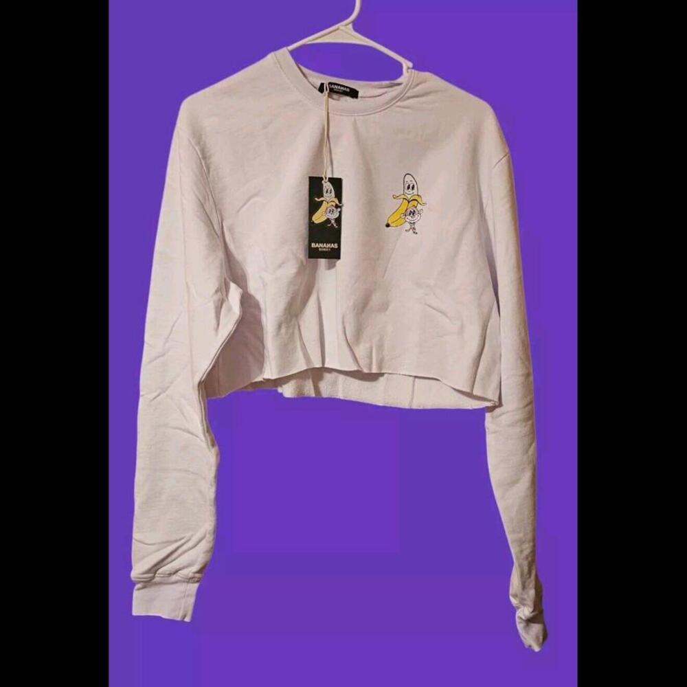 Bananas Monkey Halter Top Crew Neck Sweater Woman's L/Xl